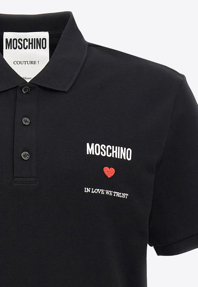 Moschino In Love We Trust Polo T-shirt Black A1602 0242 1555