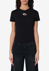 Diesel Logo Patch Crewneck T-shirt Black A168390CLBR/Q_DIESE-9XX