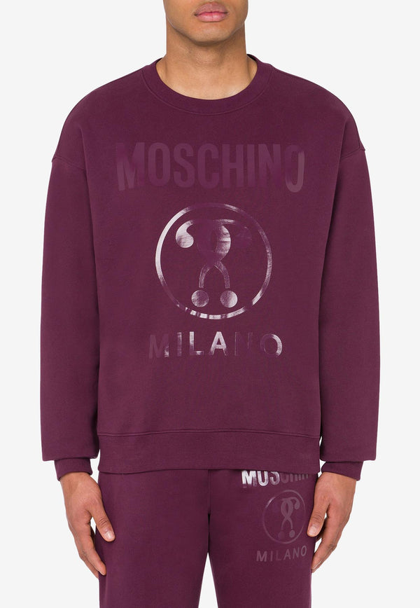 Moschino Double Question Mark Pullover Sweatshirt Purple A1702 7028 195