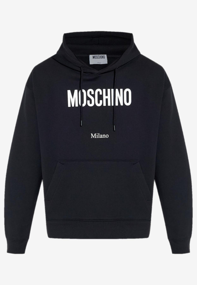 Moschino Logo Print Hooded Sweatshirt Black A1708 5228 1555