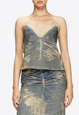 Diesel Devoré Panel Distressed Denim Top Blue A17105068QI_01