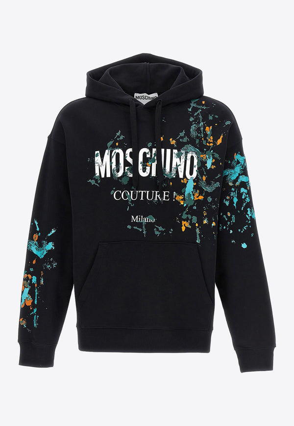 Moschino Paint-Splatter Logo Hooded Sweatshirt A1717 2028 1555