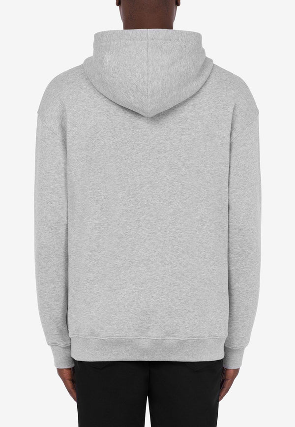 Moschino Biker Logo Hooded Sweatshirt Gray A1727 5228 1485