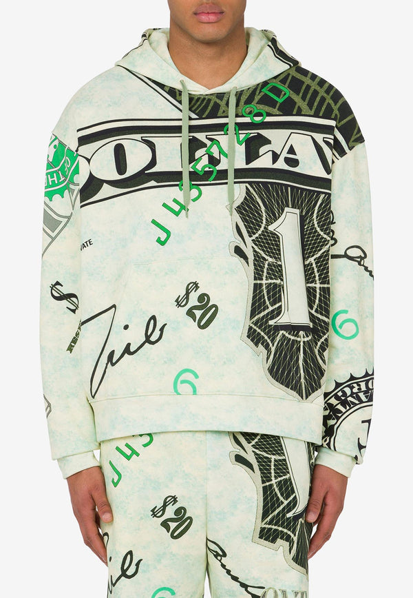 Moschino Dollar Print Hooded Sweatshirt Multicolor A1727 7027 1006