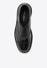 Dolce & Gabbana Patent Leather Lace-Up Brogue Shoes Black A20159A1203/N_DOLCE-80999