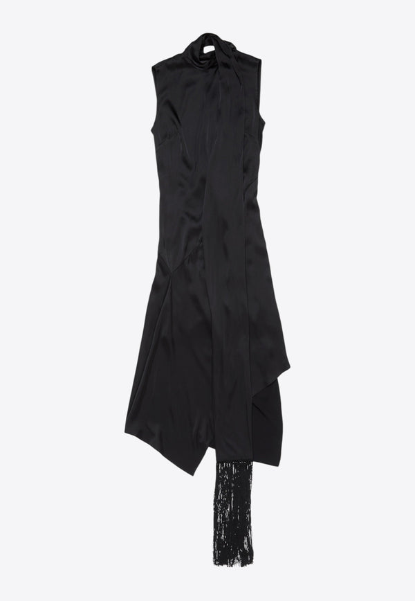 Acne Studios Asymmetrical Scarf Midi Dress Black A20845CO/R_ACNE-900