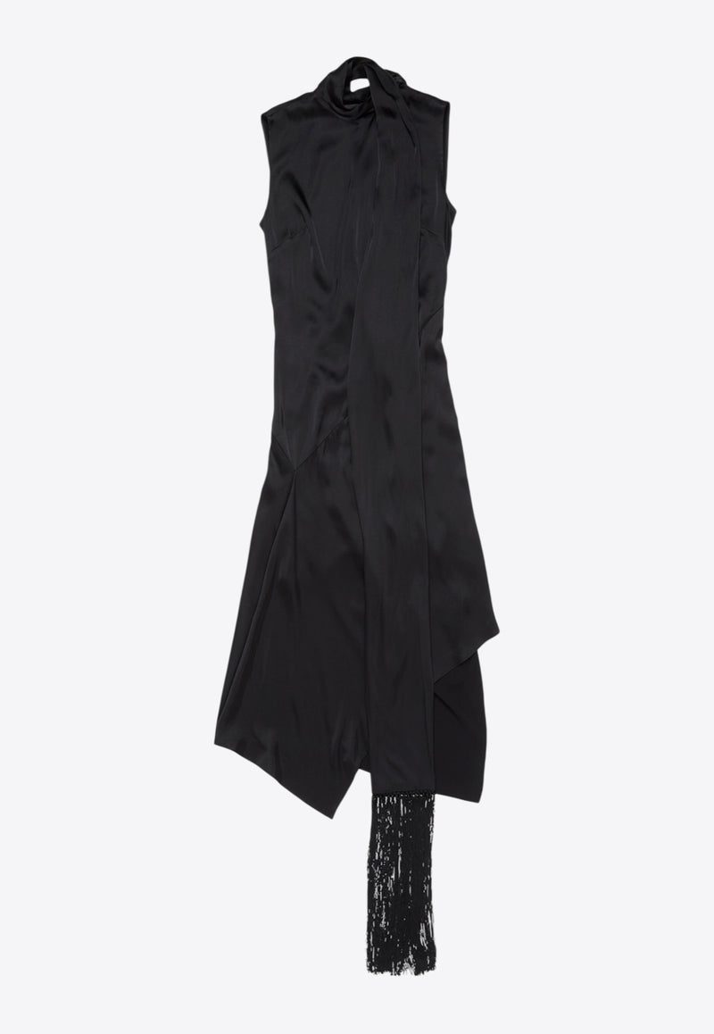 Acne Studios Asymmetrical Scarf Midi Dress Black A20845CO/R_ACNE-900