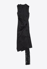 Acne Studios Asymmetrical Scarf Midi Dress Black A20845CO/R_ACNE-900