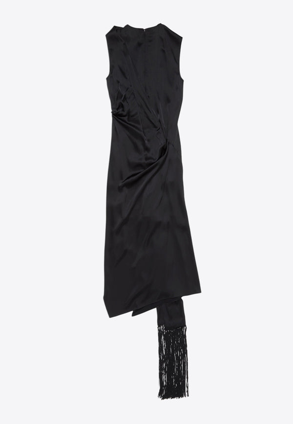 Acne Studios Asymmetrical Scarf Midi Dress Black A20845CO/R_ACNE-900