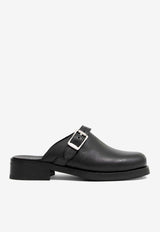 Our Legacy Camion Leather Flat Mules Black A2217CVSE_000_BLACK