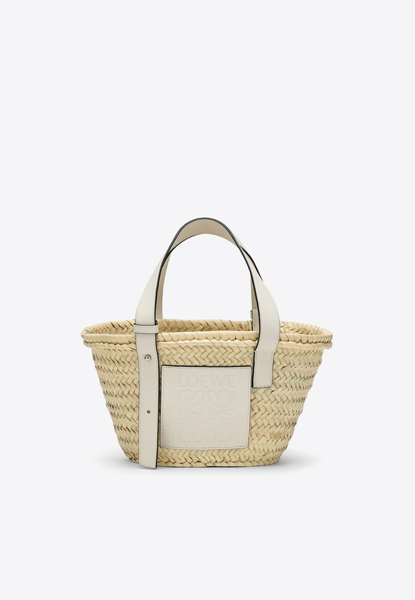 Loewe Small Leather-Trimmed Basket Bag Beige A223S93X04LE/O_LOEW-2163