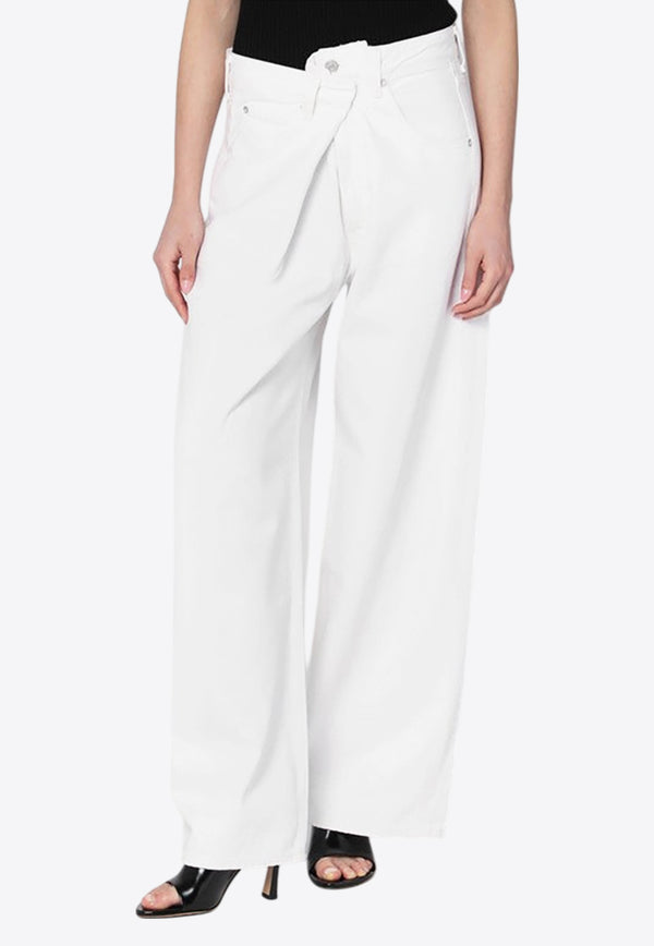 Agolde Vana Fold Wide-Leg Jeans  White A2411183/R_AGOLD-MSHAK