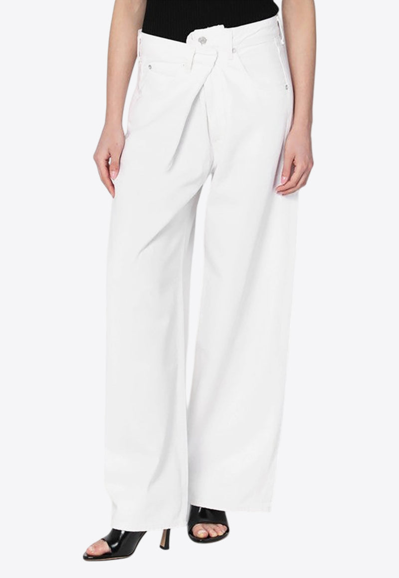 Agolde Vana Fold Wide-Leg Jeans  White A2411183/R_AGOLD-MSHAK