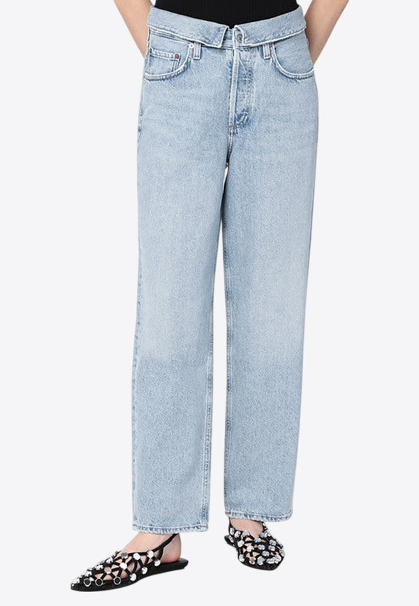 Agolde Washed Straight-Leg Jeans Blue A2491601/R_AGOLD-SLLB