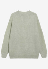 Auralee Brushed Mohair-Blend Crewneck Sweater Green A25AP02KMWO/R_AURA-LK