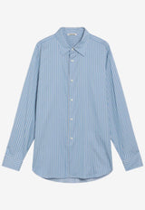 Auralee Silk Long-Sleeved Stripe Shirt Light Blue A25AS01CSCO/R_AURA-BS
