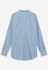 Auralee Silk Long-Sleeved Stripe Shirt Light Blue A25AS01CSCO/R_AURA-BS
