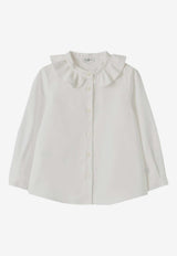 Il Gufo Girls Ruffled Buttoned Shirt White A25GCL0002C0052CO/R_GUFO-010