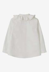 Il Gufo Girls Ruffled Buttoned Shirt White A25GCL0002C0052CO/R_GUFO-010