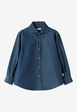 Il Gufo Boys Buttoned Denim Shirt Blue A25GCL0008J0056DE/R_GUFO-497