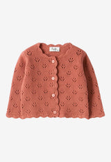 Il Gufo Baby Girls Wool Openwork Cardigan Pink A25GGF0013EM220WO/R_GUFO-660