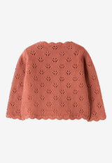 Il Gufo Baby Girls Wool Openwork Cardigan Pink A25GGF0013EM220WO/R_GUFO-660