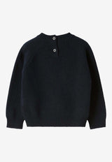 Il Gufo Babies Intarsia Knit Dachshund Sweater Blue A25GMA0008EM220WO/R_GUFO-4939