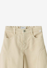 Il Gufo Girls Balloon-Leg Pants Beige A25GPL0014C6073DE/R_GUFO-112