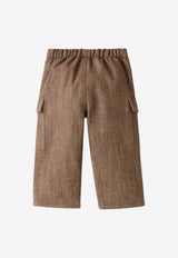Il Gufo Baby Boys Elasticated Cargo Pants Brown A25GPL0031C0074CO/R_GUFO-191