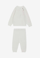 Teddy & Minou Babies Knitted Track Suit - Set of 2 White A25TDM0002EM635CO/R_TEDDY-100