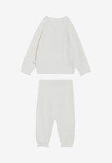 Teddy & Minou Babies Knitted Track Suit - Set of 2 White A25TDM0002EM635CO/R_TEDDY-100