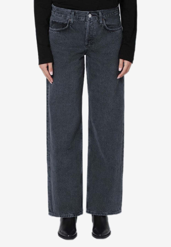 Agolde Washed Straight-Leg Jeans Black A2601818/S_AGOLD-SYBL