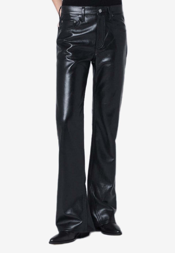 Agolde Faux Leather Kick Boot-Cut Pants Black A2801285/R_AGOLD-DETX