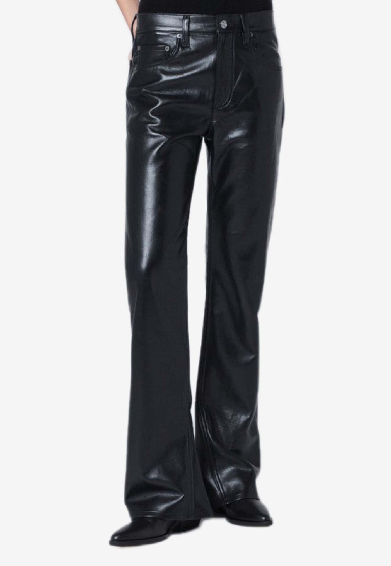 Agolde Faux Leather Kick Boot-Cut Pants Black A2801285/R_AGOLD-DETX