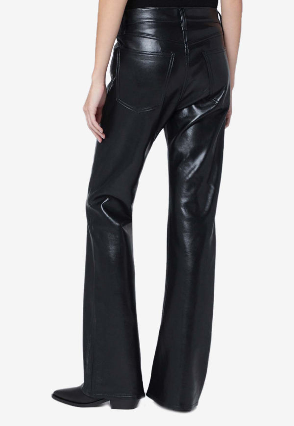 Agolde Faux Leather Kick Boot-Cut Pants Black A2801285/R_AGOLD-DETX