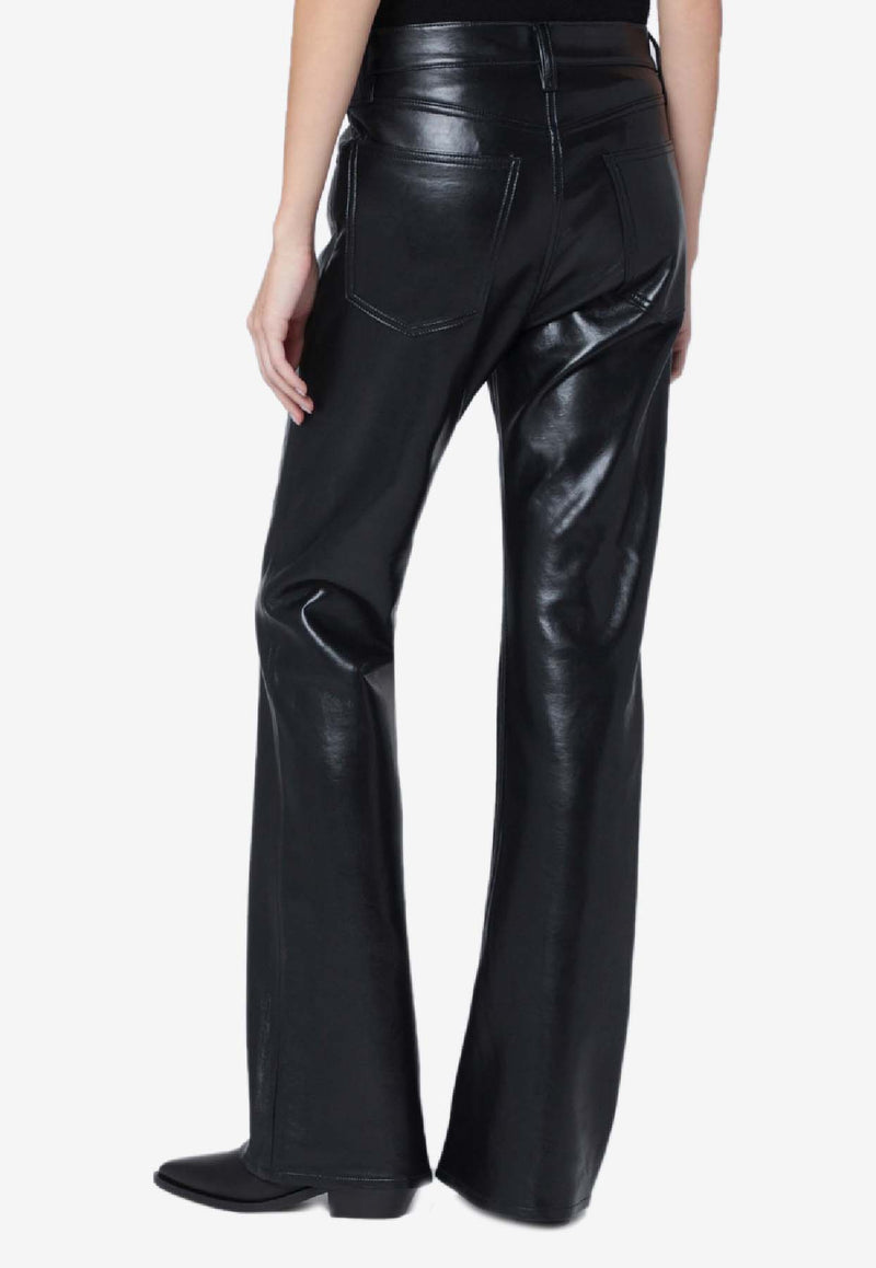 Agolde Faux Leather Kick Boot-Cut Pants Black A2801285/R_AGOLD-DETX