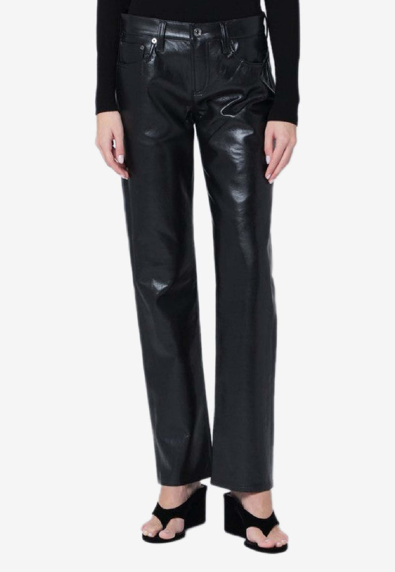 Agolde Faux Leather Slim Pants Black A2811285/R_AGOLD-DETX