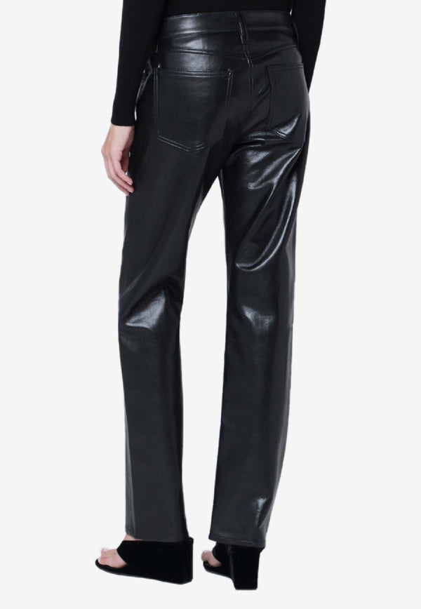 Agolde Faux Leather Slim Pants Black A2811285/R_AGOLD-DETX