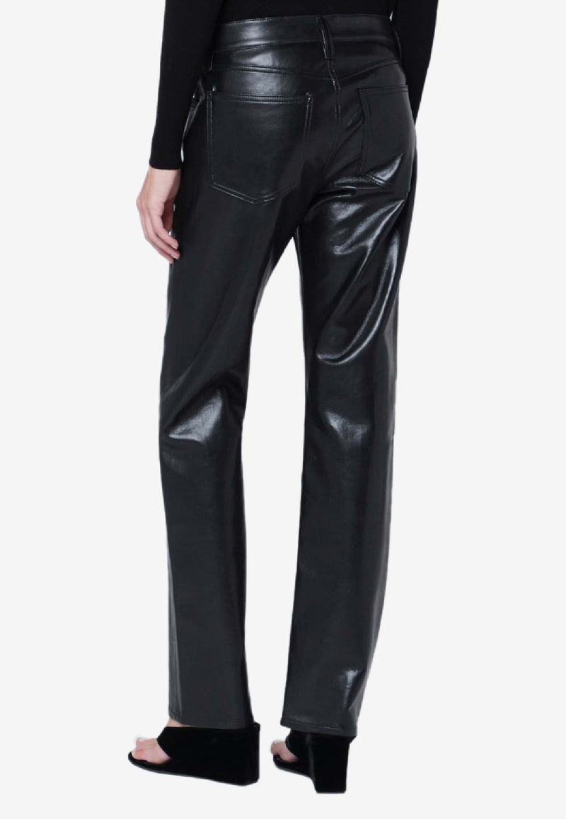 Agolde Faux Leather Slim Pants Black A2811285/R_AGOLD-DETX