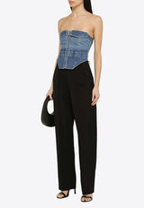 Dion Lee Denim Zip-Up Strapless Top Blue A3644PS24DE/O_DIONL-6047