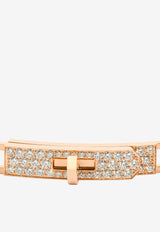 Hermès Kelly PM Double Chaine Bracelet in Rose Gold and Half Diamonds