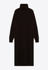 Roberto Collina Essential Cashmere-Blend Turtleneck Midi Dress Brown A40233A40/P_ROBER-08