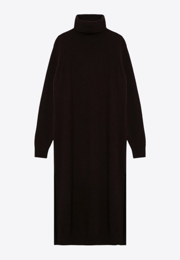 Roberto Collina Essential Cashmere-Blend Turtleneck Midi Dress Brown A40233A40/P_ROBER-08