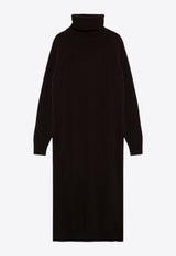 Roberto Collina Essential Cashmere-Blend Turtleneck Midi Dress Brown A40233A40/P_ROBER-08