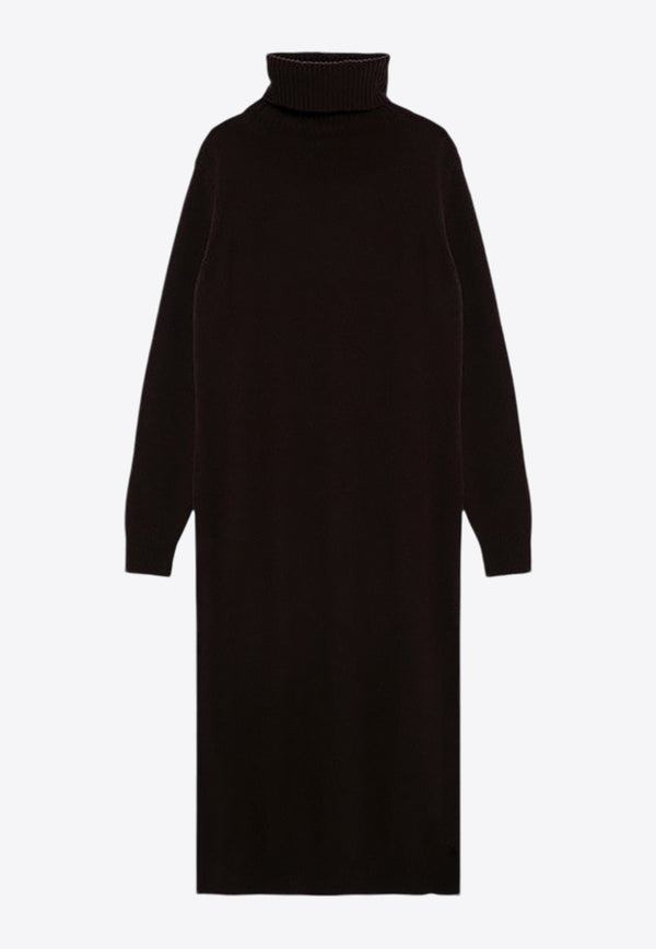 Roberto Collina Essential Cashmere-Blend Turtleneck Midi Dress Brown A40233A40/P_ROBER-08