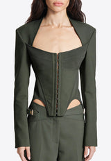 Dion Lee Arch Bustier Tailored Jacket Green A4189P22GREEN