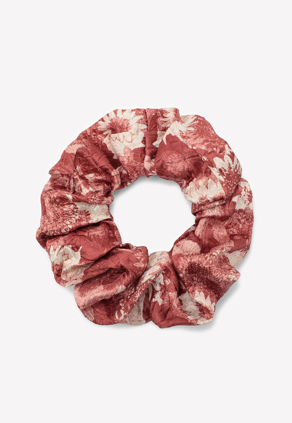 GANNI Floral Scrunchie Maroon A46186490/M_GAN-485