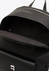 Karl Lagerfeld Ikon Pebbled Leather Backpack Black A4W30003_BLACK