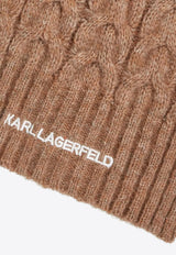 Karl Lagerfeld K/Essential Cable Knit Scarf Caramel A4W33029_CARAMEL