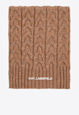 Karl Lagerfeld K/Essential Cable Knit Scarf Caramel A4W33029_CARAMEL